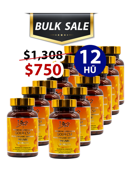 BULK SALE 12 HŨ SUPER ĐÔNG TRÙNG HẠ THẢO VÀNG CS4 995MG