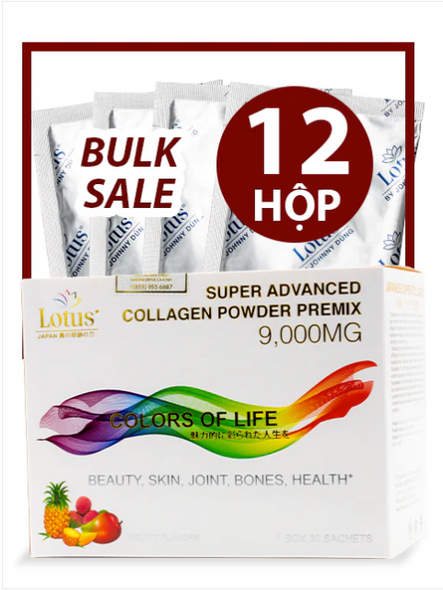 GIÁ SỈ BULK SALE 12 BOXES - SUPER MARINE COLLAGEN BỘT PREMIX 9,000MG