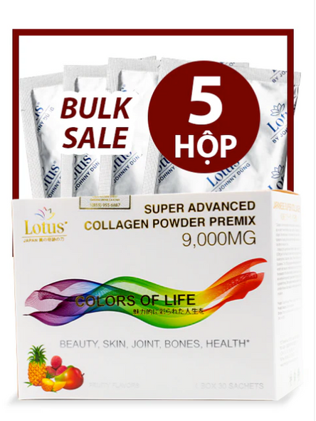 GIÁ SỈ BULK SALE 5 BOXES - SUPER MARINE COLLAGEN BỘT PREMIX 9,000MG